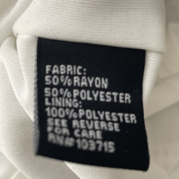 Sharagano Size 8 Dress with Belt White and Brown Striped Lined Rayon Polyester - Picture 8 of 9